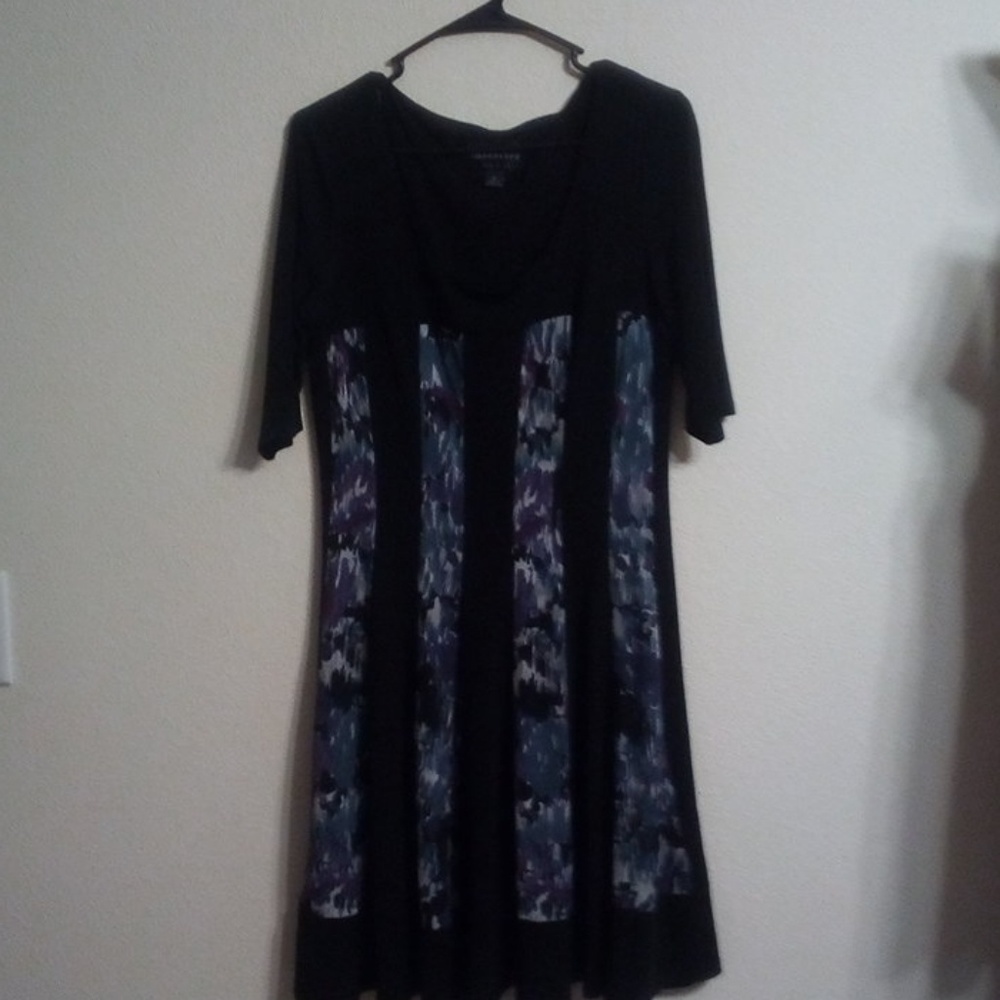 Black with vertical lined patterns dress